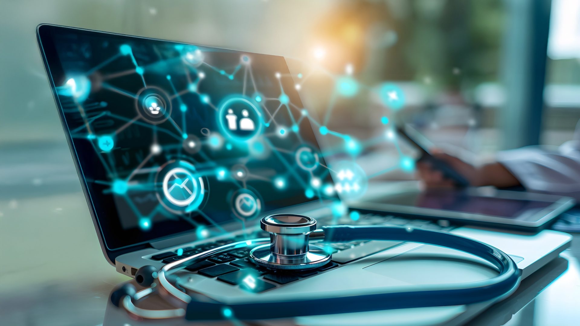 stethoscope-is-notebook-with-green-stethoscope-it